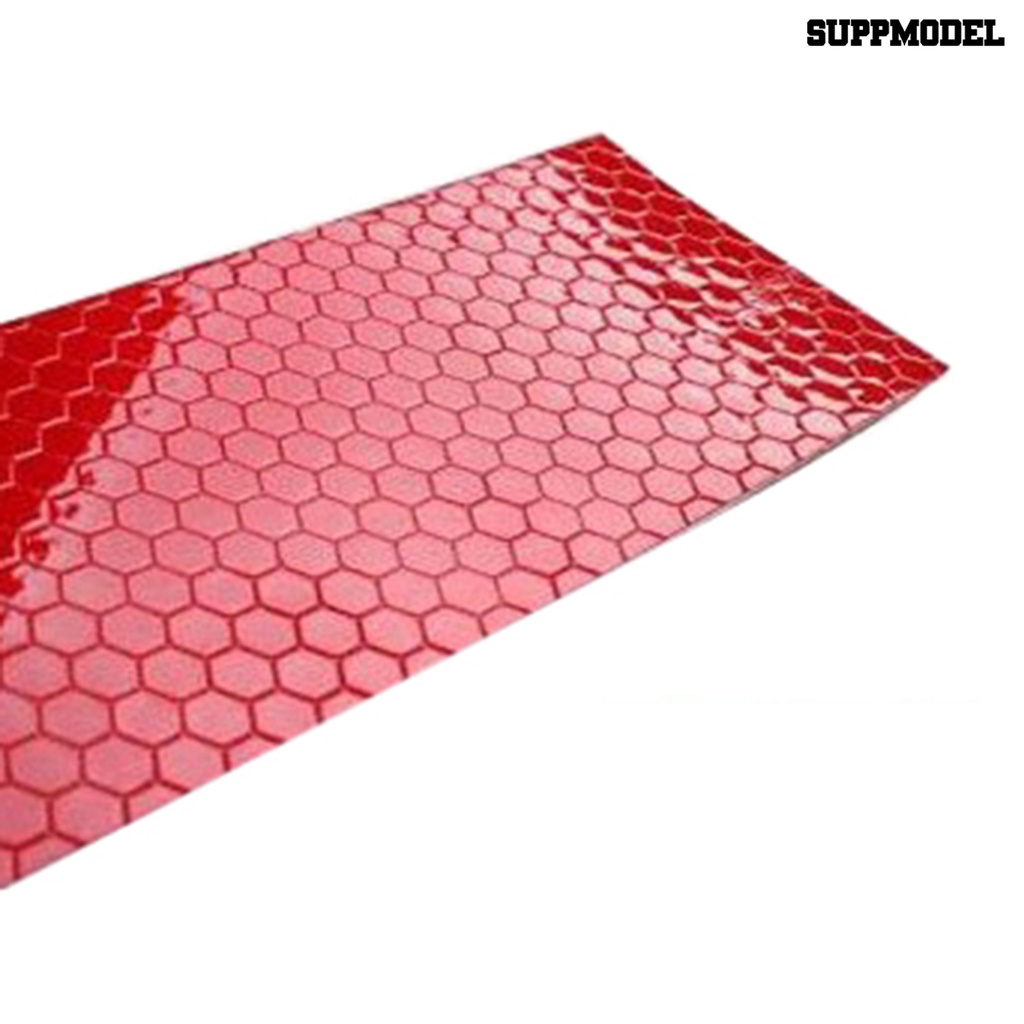 [SM] 10pcs Strip Peringatan Mudah Dipasang Perekat Diri Bentuk Persegi Panjang Malam Reflektif Keselamatan Peringatan Strip Tape Stiker Untuk Mobil