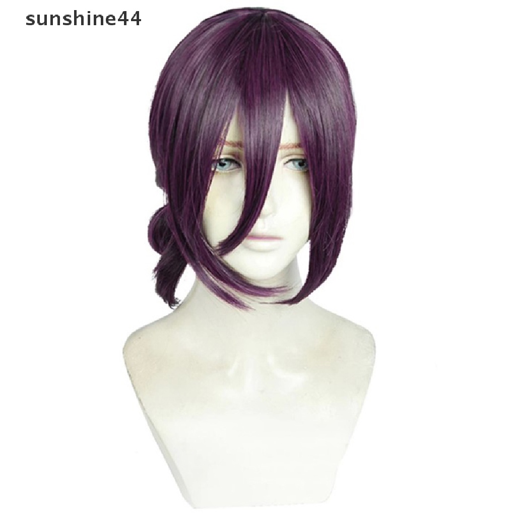 Sunshine Reze Cosplay Wig Anime Rantai Man Ungu Coklat Ponytail Rambut Pelucas Halloween Karnaval Pesta Kostum Bermain Peran.