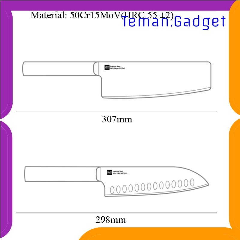 TD - DPR Huohou Pisau Dapur Kitchen Knife 2 PCS - HU0015