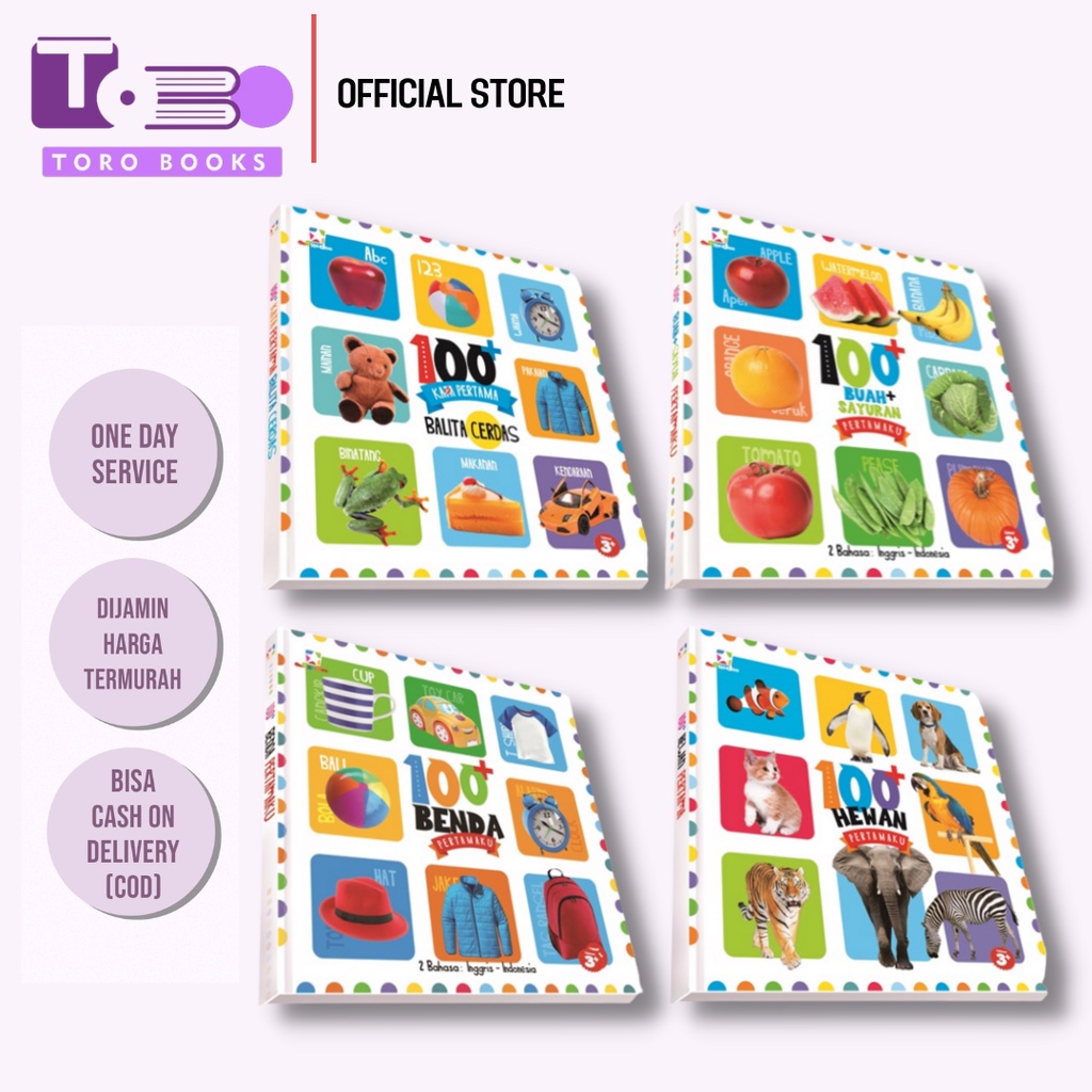 Buku Opredo Board Book 100+ Buah dan Sayuran Hewan Kata Benda Pertamaku Balita Cerdas - Tim Oopredoo