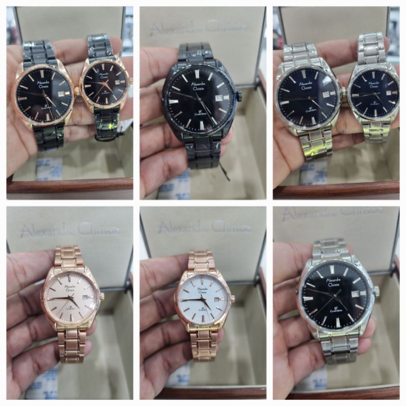 jam tangan couple alexandre christie ac8682 pasangan 8682 original new classic