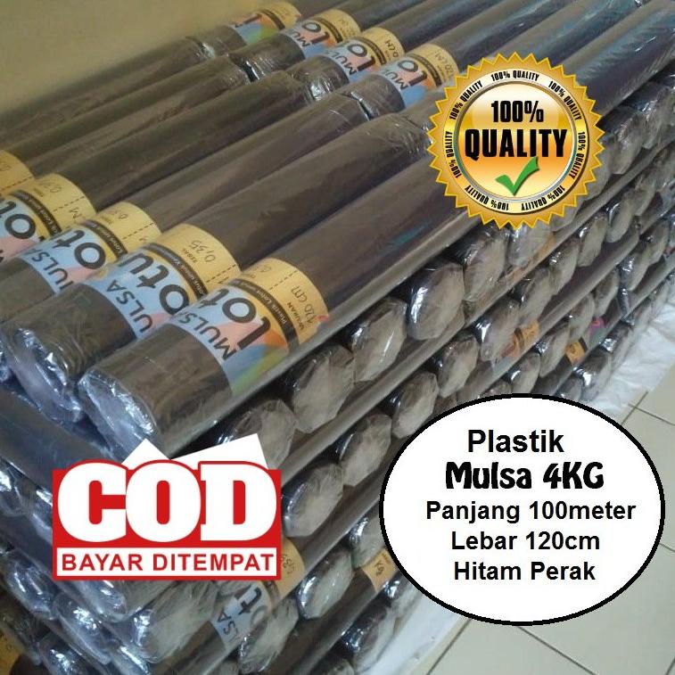[LIG54] plastik mulsa pertanian hitam perak 1 rol roll plastik pagar tanaman sawah LOTUS 4Kg 120cm X