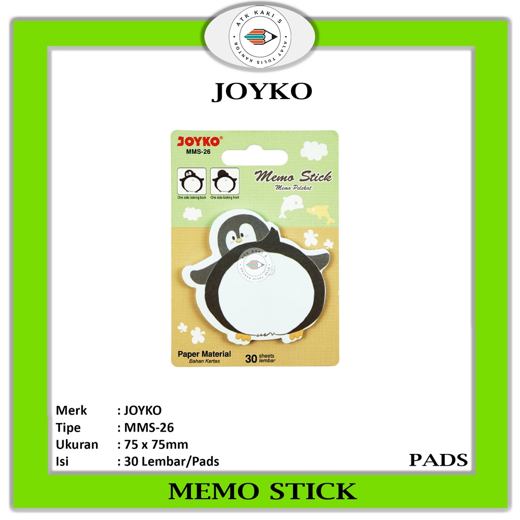 

JOYKO - Memo Stick Animal Tempel Lucu MMS-26 - Pad