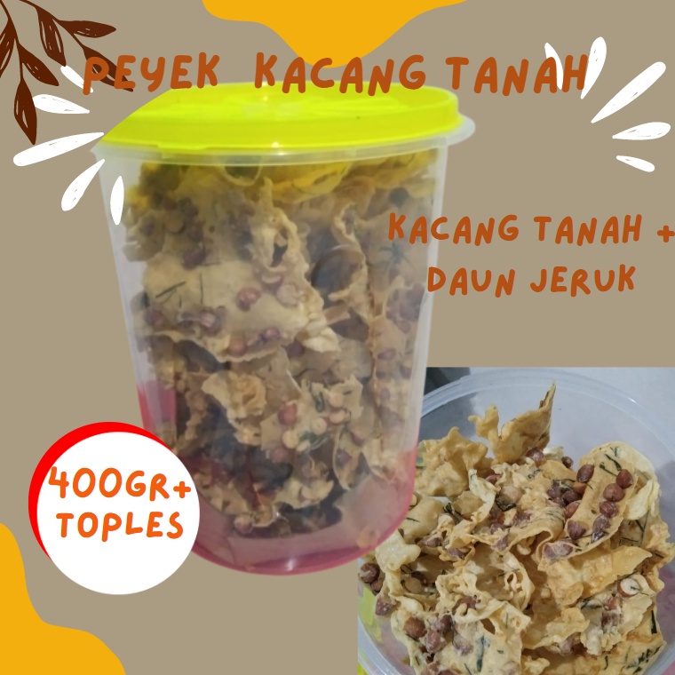 

Peyek Kacang Tanah Cemilan dan Lauk Kemasan Toples 400 Gram Fresh (Made by Order)