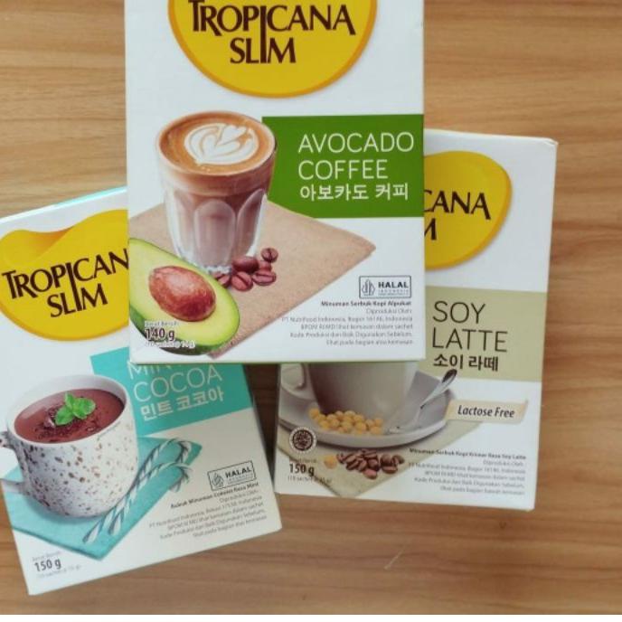 

PROMO✅⭐-Tropicana Slim Cafe Latte Soy Latte Avocado coffee mint cocoa 10 sachet