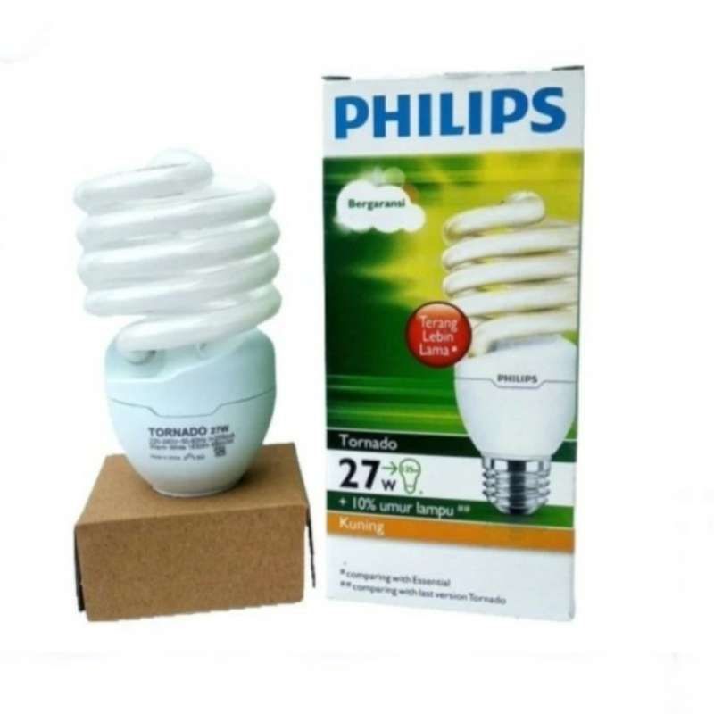 PHILIPS LAMPU TORNADO 27 WATT SPIRAL - KUNING
