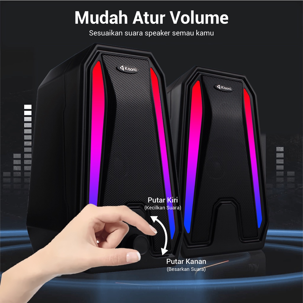 Speaker Kisonli X10 PC / Laptop / Gaming Soundbar Super Bass Portable RGB Lighting Garansi 1 Tahun - ACS