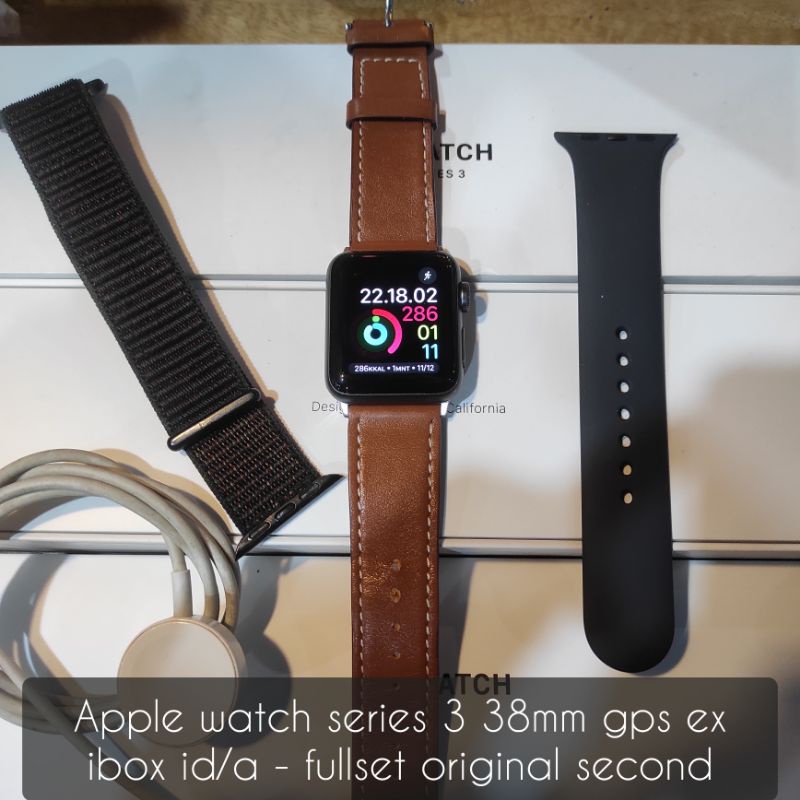 apple watch series 3 38mm gps fullset original second ex ibox iwatch 3