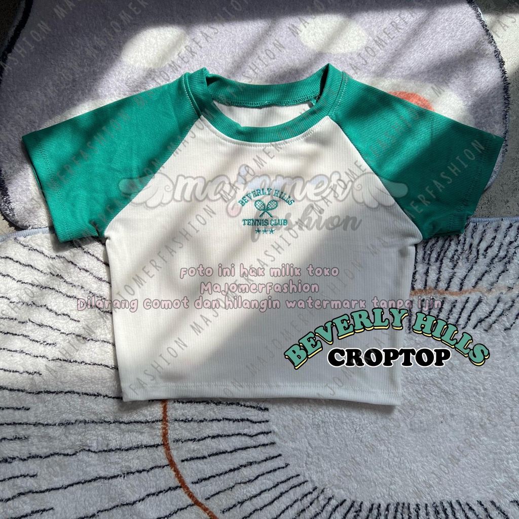 MAJOMER | BEVERLY HILLS CROP TOP - KAOS WANITA