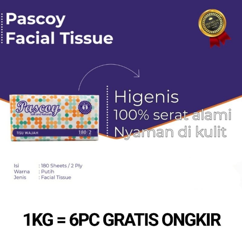 Tisu Tissue Facial Jolly Nice 180 Sheets 150's Clean Plus Montiss Facial Tissue