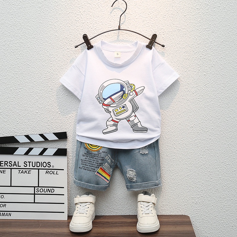 HappyOliver SET ASTRONOUT SPACE EBV Setelan Bayi Laki-laki Lengan Pendek Baju Anak Laki Laki