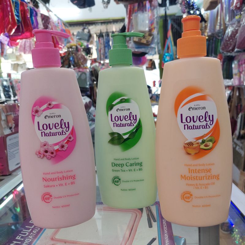 Lovly Naturals Hand And Body Lotion 400ml Jumbo Besar Original(Emeron)[Harga Glosiran Murah Terpercaya]