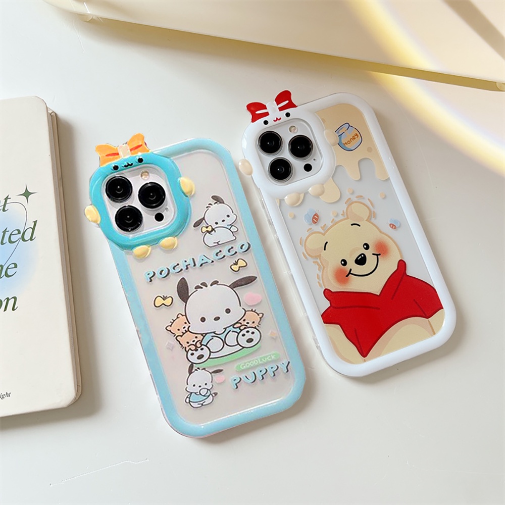 Realme 10 C55 C33 C35 C30 C31 C21Y C25Y 9i 8i C12 C11 C20 C17 C15 C25 C3 5i 6i 7i 5 C2 Narzo 50A Prime Clear Case Winnie The Pooh Bear Cute Dog 3D Monsters Lens Shockproof Cover BY