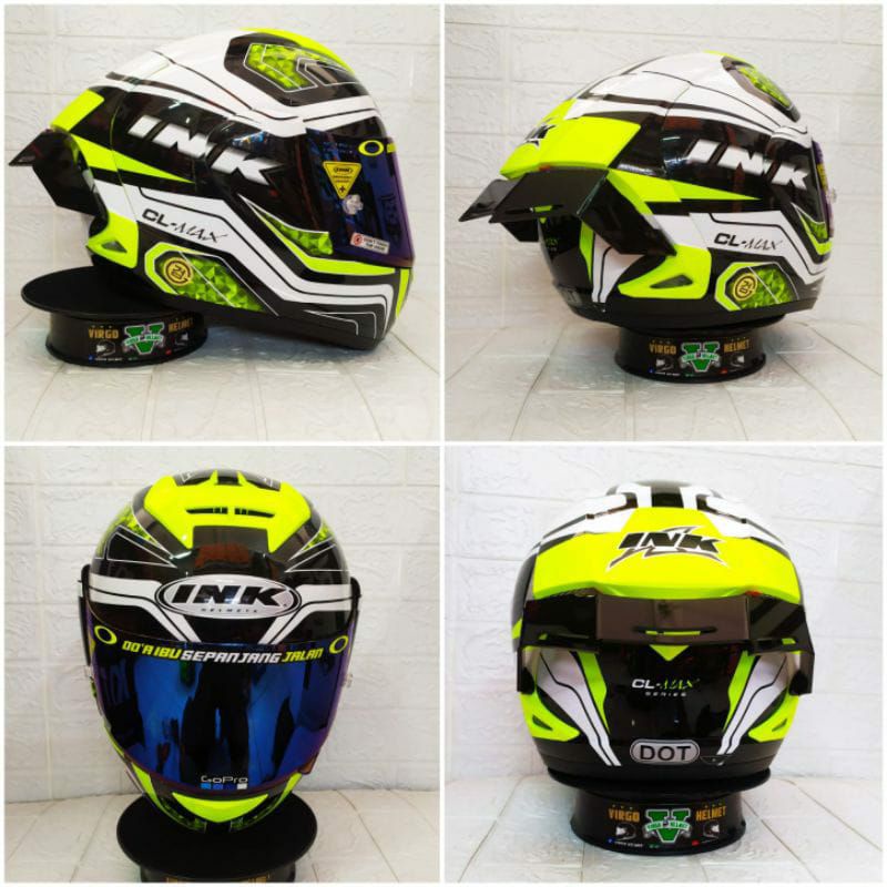 HELM INK CL MAX MOTIF #5 YELLOW FLUO PAKET GANTENG|ink cl max seri 5
