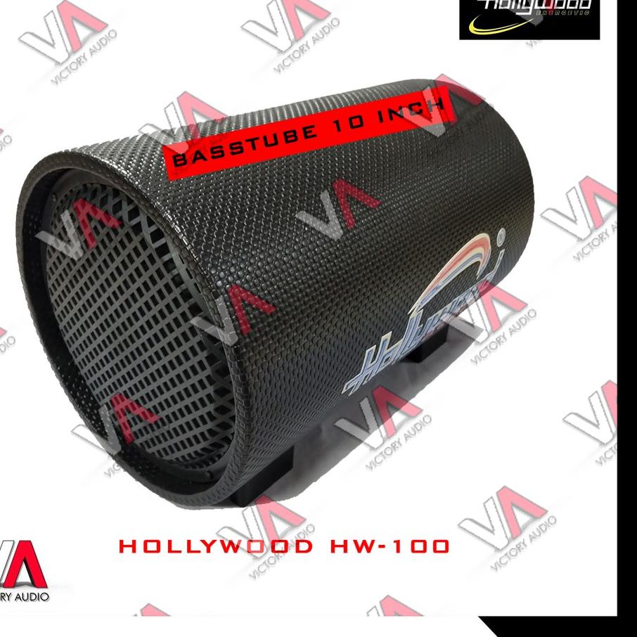 Depan1 Basstube Hollywood Audio HW-100 10 Inch Bass Tube Subwoofer Aktif BassBox Tabung Bass Box Baz