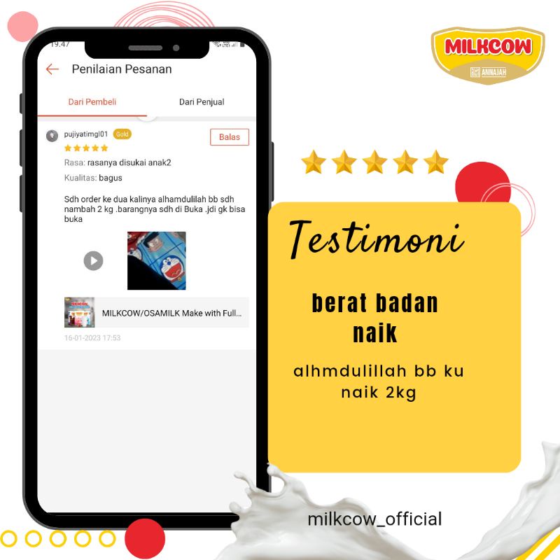 MILKCOW Susu Gemuk Ampuh 100% Susu Sapi Fullcream