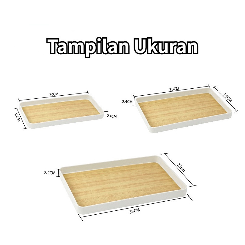 【COD】Rectangle Tray Tatakan/ Food Tray/ Nampan Kayu Aesthetic / Tangle Tray Aesthetic