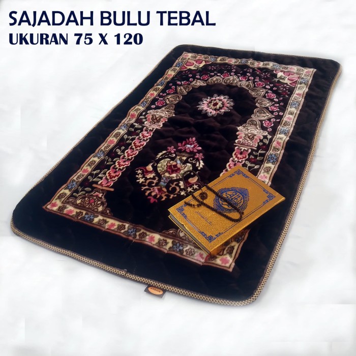 Sajadah sajadah turki bulu / uk 80 x 120 cm Anti slip - Biru(D5S3) Sajadah Turkey Sajadah Turkey Pre