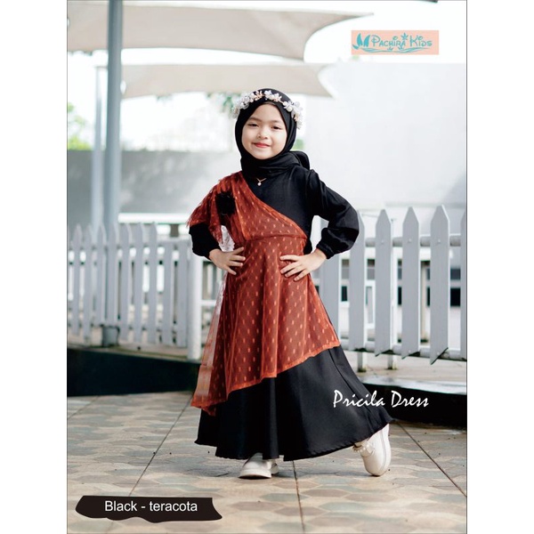 Gamis Pricilia dress by Pachira kids /dress pricilia pachira size 6-10 tahun / pricila dress pachira kids nablfashion