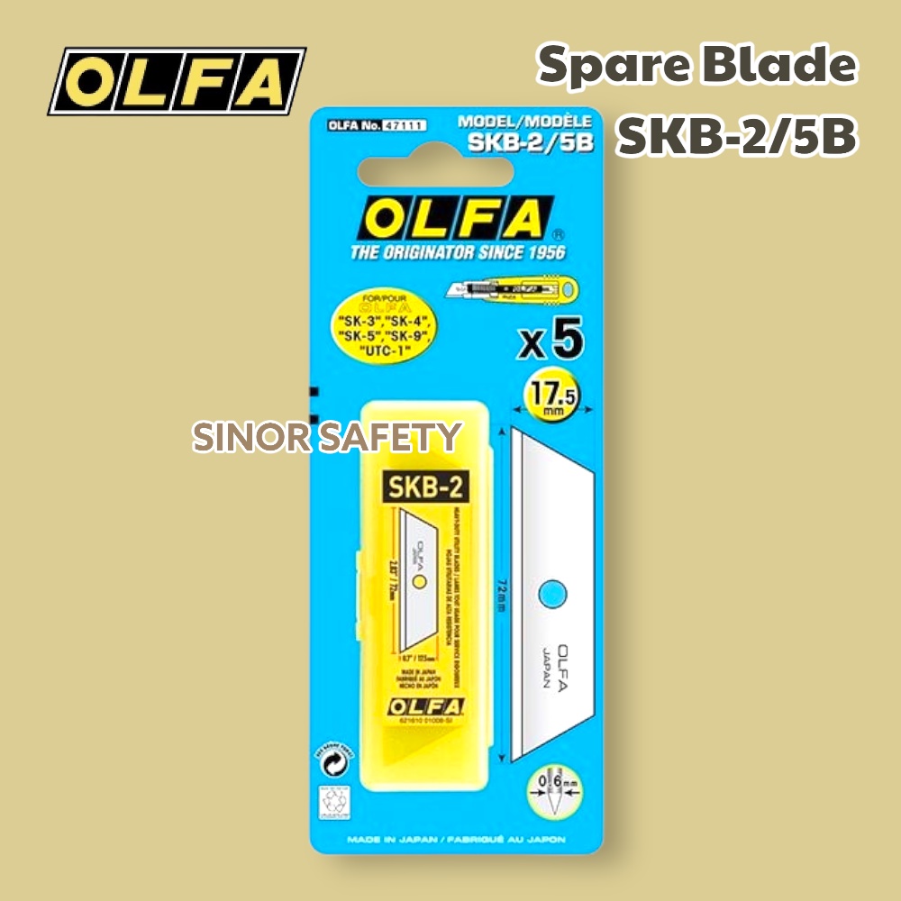 Olfa Cutter REFILL SKB-2/5B Spare Blade 5 pcs Per Pack