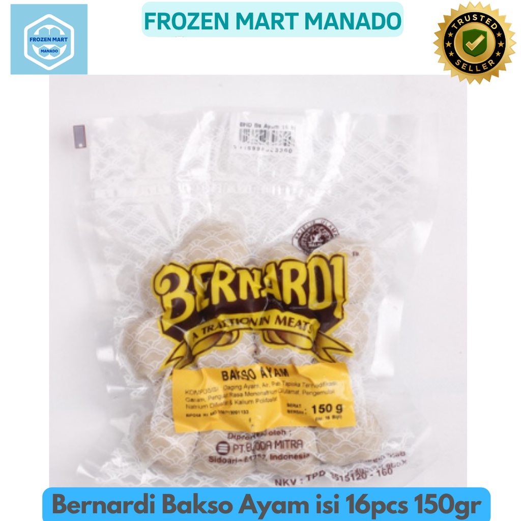 Jual Bernardi Bakso Ayam Isi 16pcs 150gr Frozen Mart Manado Frozen