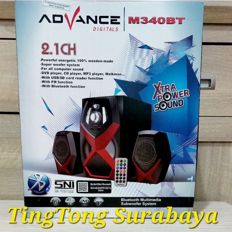 Advance Bluetooth Multimedia Speaker with Subwoofer System M340BT