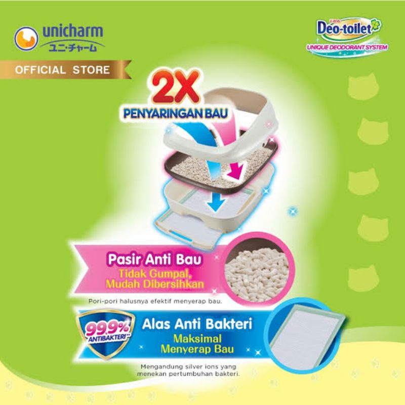 Unicharm Pet - Deo Toilet Kucing Open Top Set - Ivory