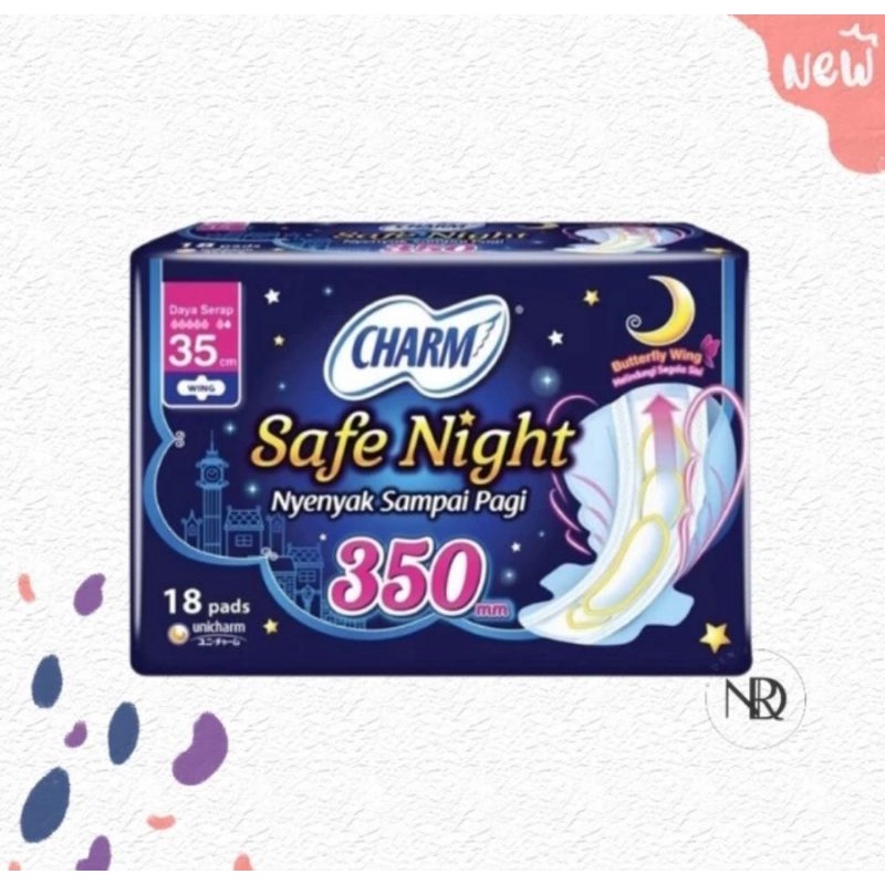 CHARM safe night 35cm 18 pads