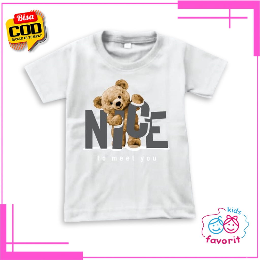 Kaos Teddy bear atasan anak perempuan moschino 1 tahun - 10 tahun