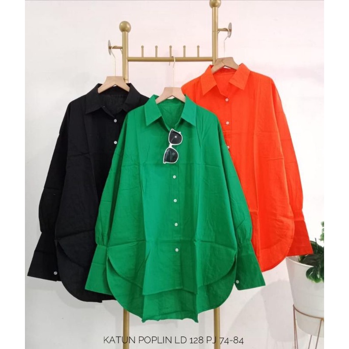 KEMEJA POPLIN KECE LD 128 / KEMEJA WANITA / ATASAN MURAH / KEMEJA CASUAL / OOTD KEKINIAN / OOTD HIJA