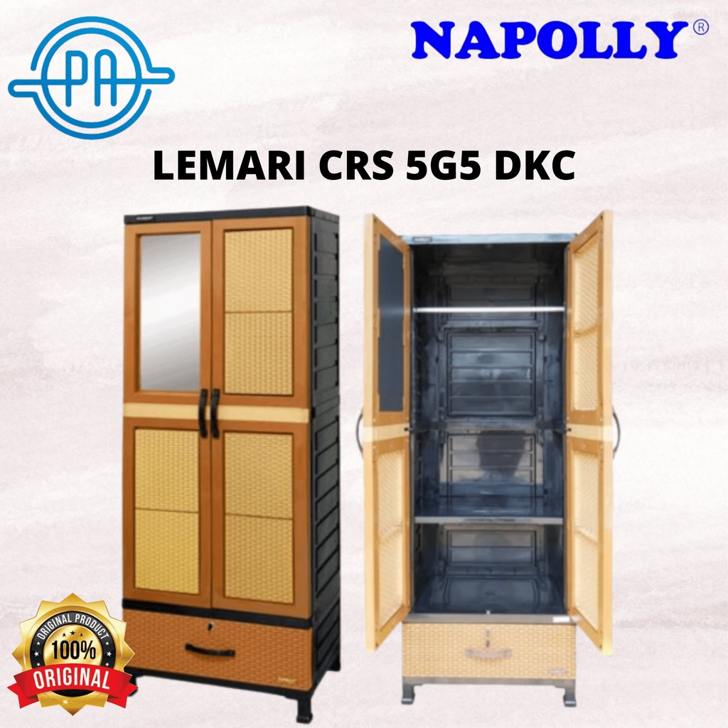 LEMARI PLASTIK NAPOLLY CRS 5G5 DKC / LEMARI HANGER LACI RAK