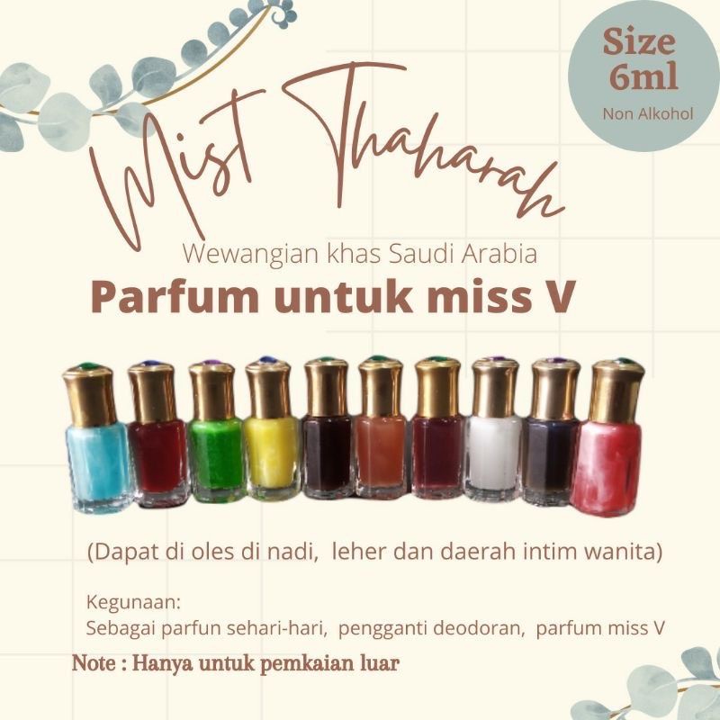 Misk Thaharah parfum miss V Original Wangi Tahan Lama