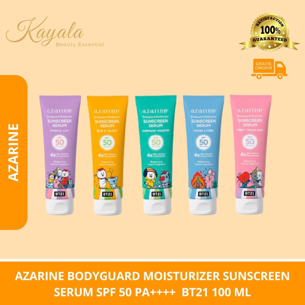 AZARINE BODYGUARD MOISTURIZER SUNSCREEN SERUM SPF 50 PA++++ BT21 100 ML - SUNSCREEN BODY SERUM AZARI