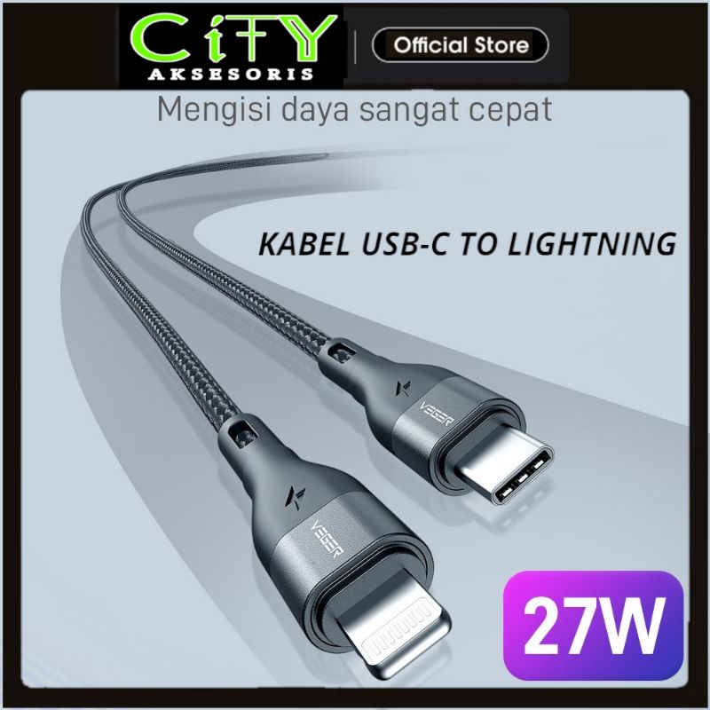 (VEGER) MFi USB C to Lightning Cable Fast Charging - Kabel iPhone 13 12 11 8 X XR XS