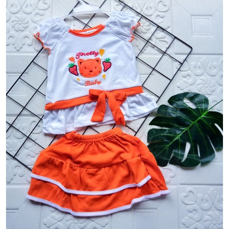 Setelan Baju Bayi Perempuan 3-18 bulan syifana / setelan rok Anak bayi Usia 3-18 Bulan Lucu Murah Berkualitas