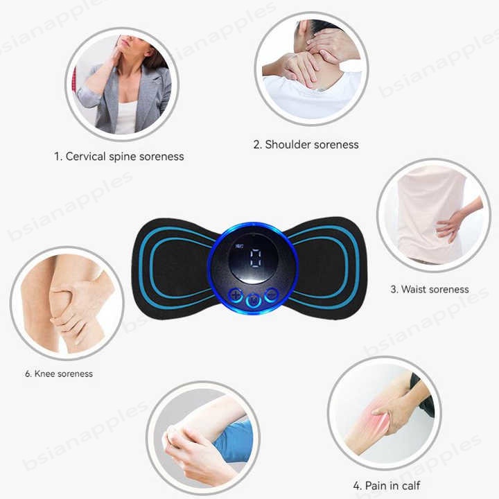 Patch Pijat Mini / EMC Cervical Massager / Tongkat Pijat Ajaib/Patch Pijat Mini Pintar Denyut Nadi Bahu / Rumah Pijat Bahu dan Leher Portabel