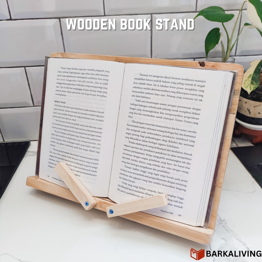 

Wooden Book Stand Cookbook Stand Holder Penyangga Buku Laptop Tablet Kanvas Lukis Gambar Kayu