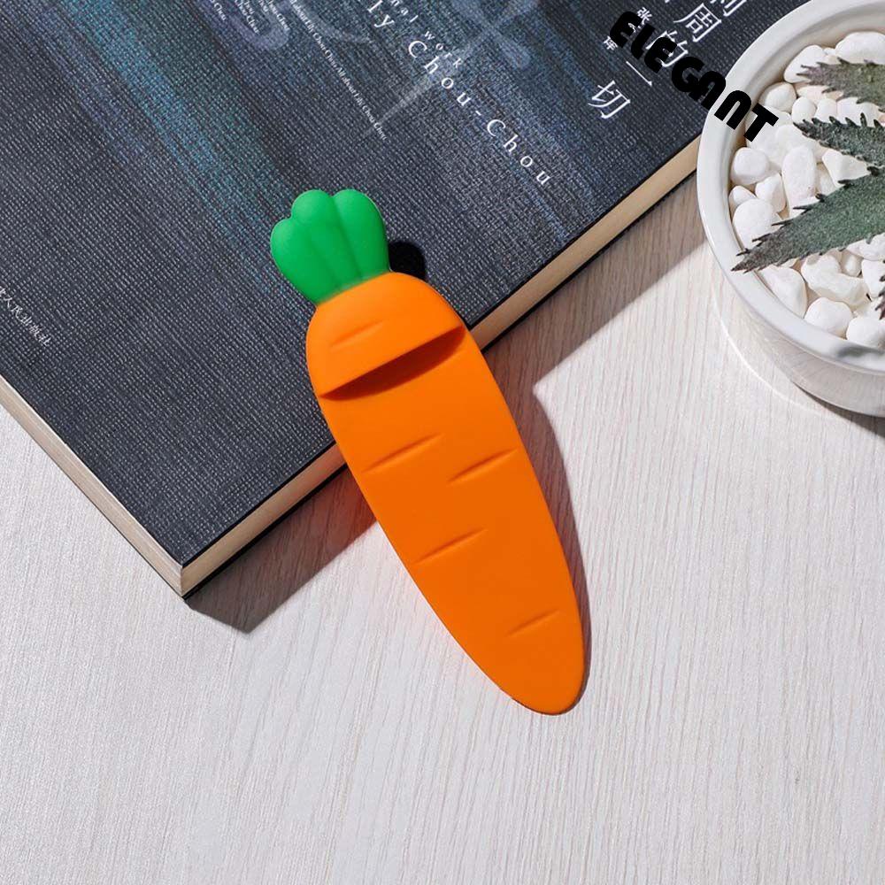 ELEGANT Creative 3D Stereo Book Marks Cute Office Stationery Carrot Bookmark Gift DIY Silicone Kawaii Cartoon Children School Supplies/Multicolor