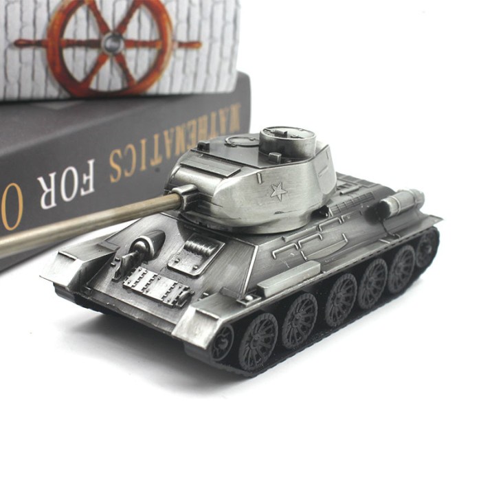 mainan tank baja tempur T34 bahan besi - Silver