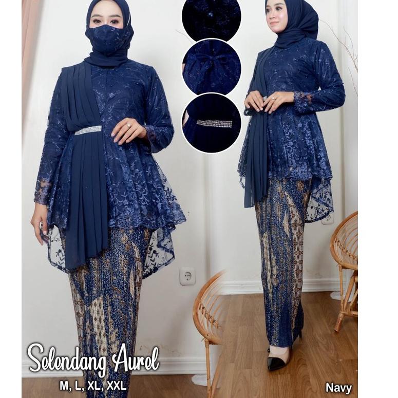 ADE> BLOUSE SELENDANG AUREL - KEBAYA WISUDA MODERN - OUTFIT KEBAYA PESTA CANTIK - KEBAYA AKAD MODIS 