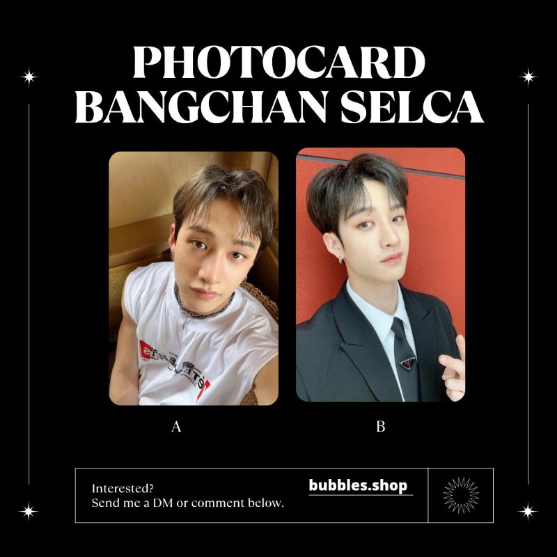 PHOTOCARD UNOFFICIAL BANGCHAN STRAYKIDS SELCA