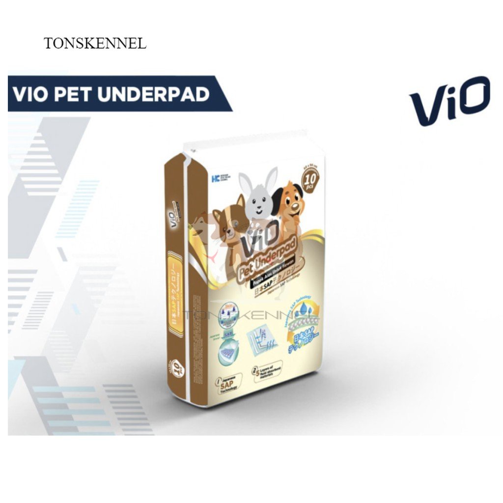 VIO PET UNDERPAD POPOK ALAS UNTUK HEWAN 60X90 CM ISI 10PCS SAP TECHNOLOGY