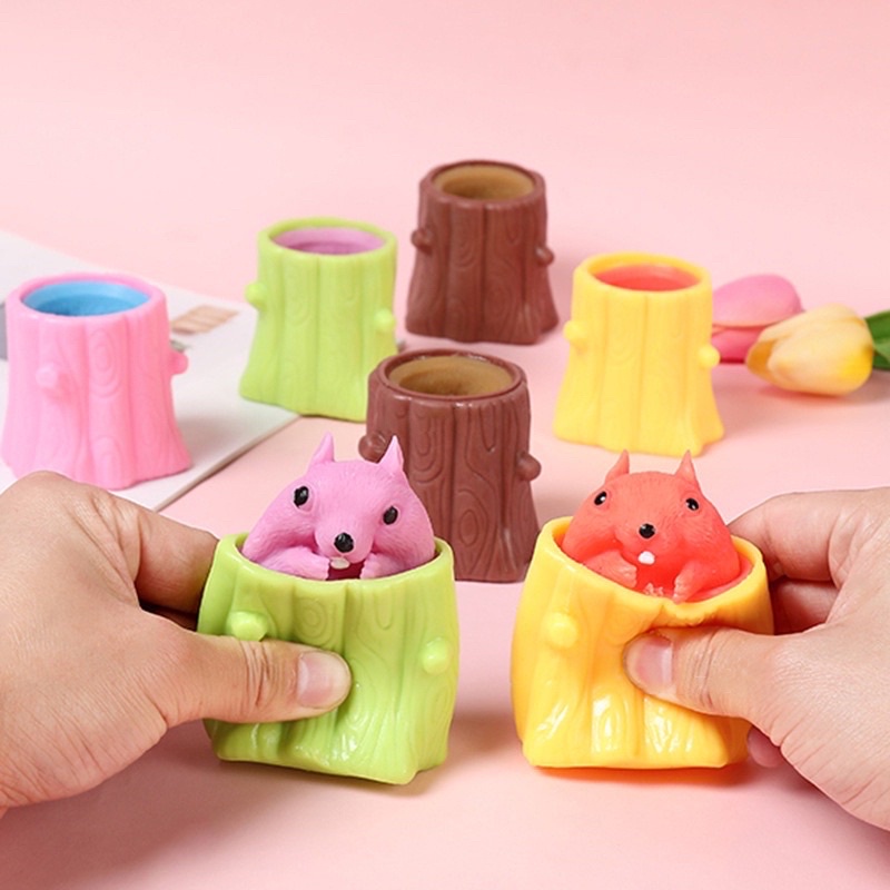 TokoPapin Mainan Spit Bubble Pop It Squishy Karakter Karet Silikon Tupai Keju Tikus Balon Silicone Pencet Lentur Aman