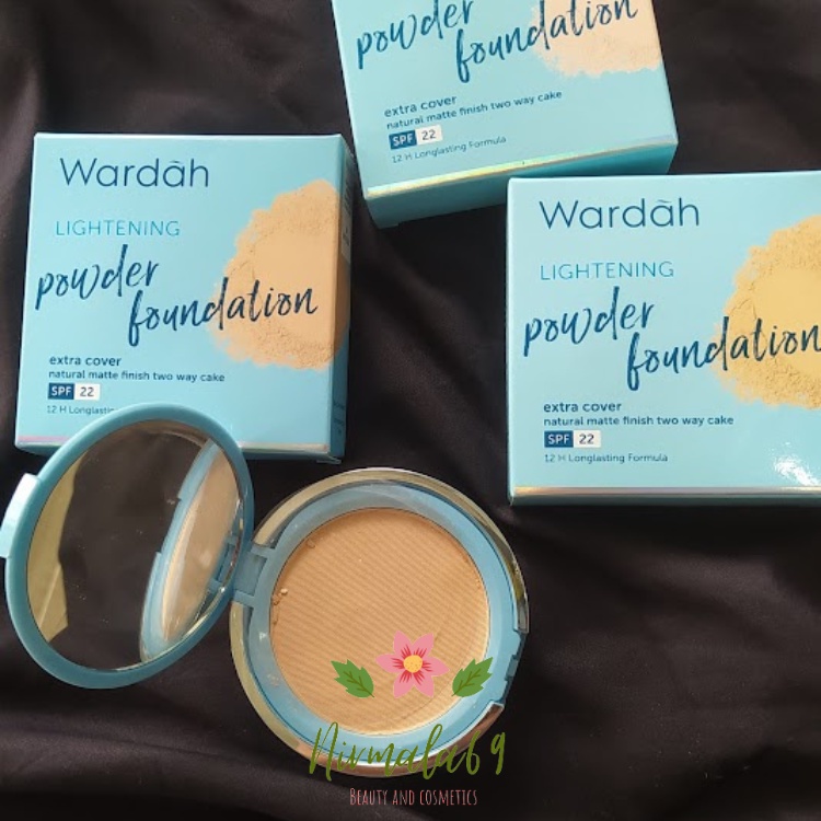 Wardah lightening powder foundation  extra cover two way cake natural matte finish spf 22/bedak pada