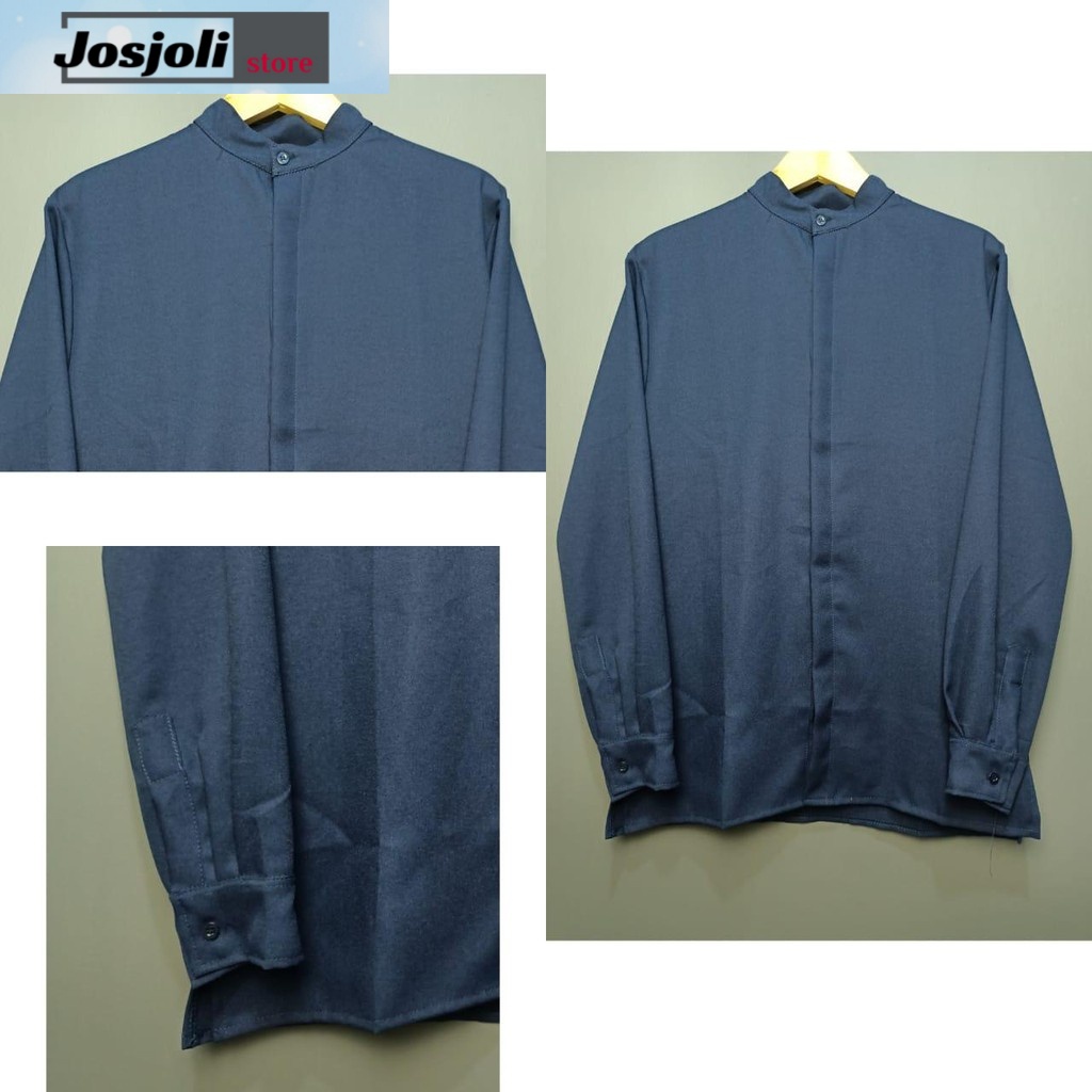 JOSJOLI_STORE/kemeja kancing pria casual korea BTS Koko Lengan Panjang Size M,L,XLXXL-Fashion pria