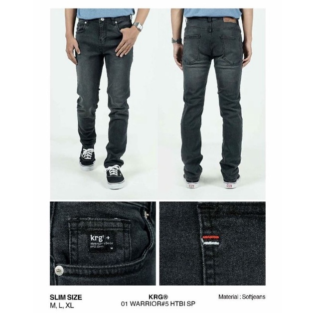 CELANA SOFT JEANS PANJANG KRGR KARET PRIA TERBARU LEMBUT