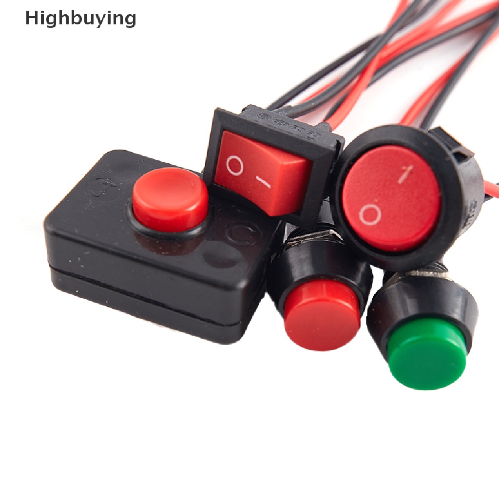 Hbid Push Button Switch Waterproof Kawat Rangkaian Mobil Kecil Perahu Mini Kawat Bulat Glory