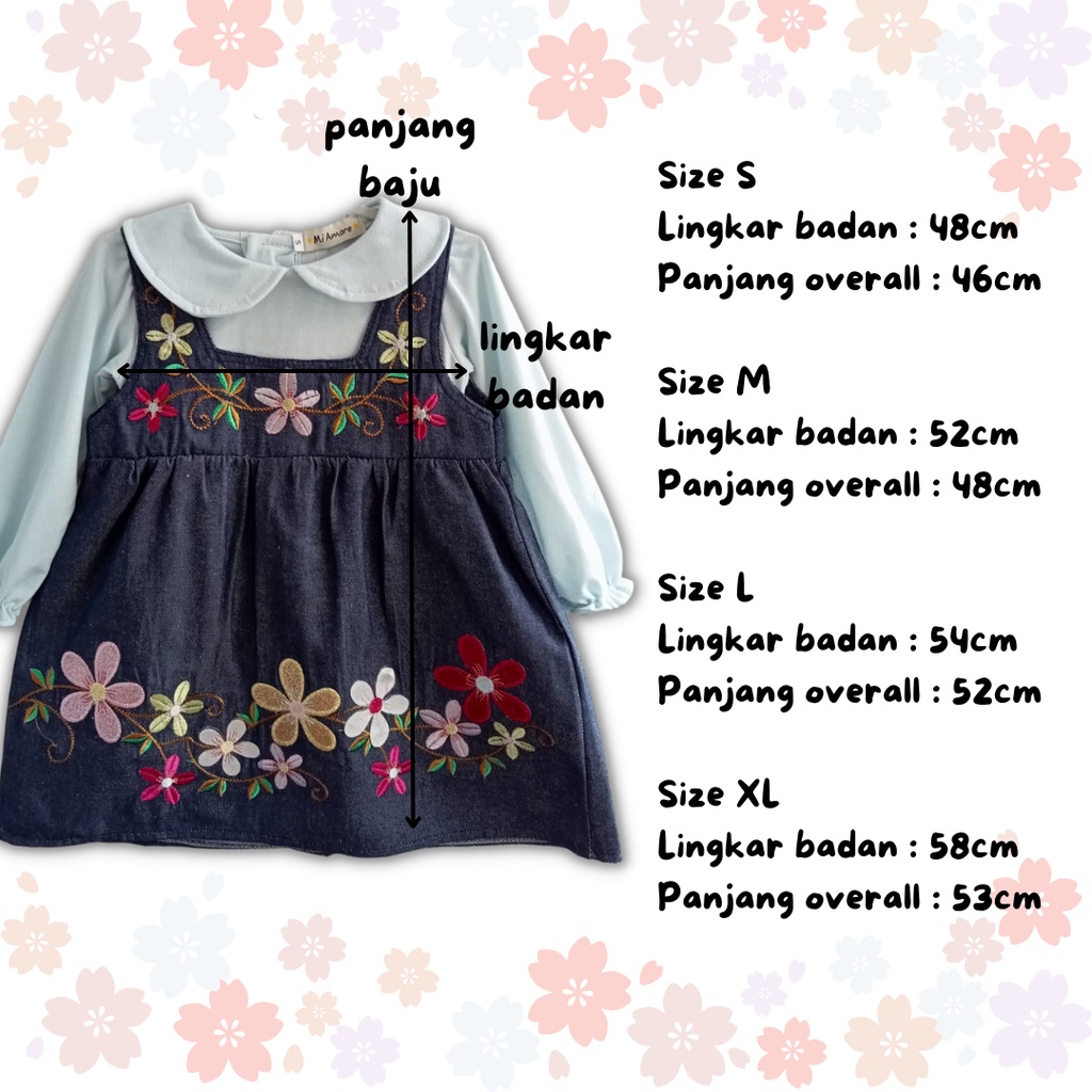 Dress lengan panjang dress anak perempuan jeans overall PONNIE dress balita baby