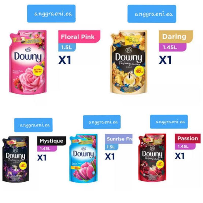 DOWNY 1,45L DOWNY 1,5L PEWANGI PAKAIAN PELEMBUT PAKAIAN PARFUM LAUNDRI PAKAIAN DOWNI 1450ML DOWNY 15