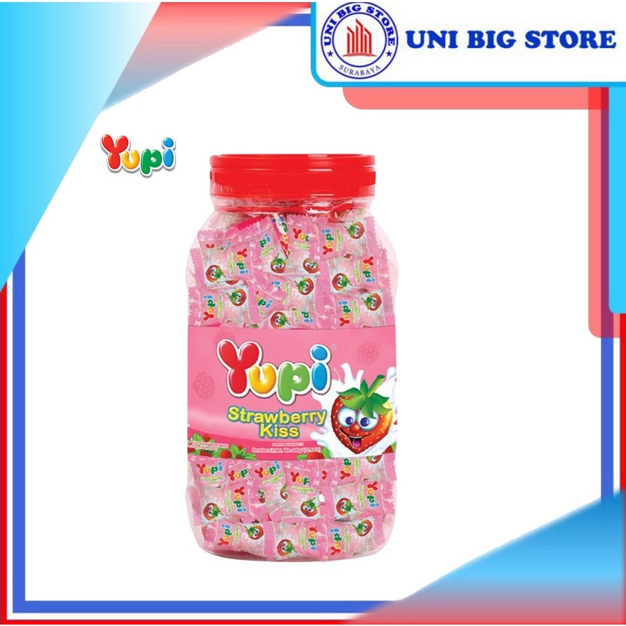 

Yupi Permen Jelly Gummy Candy Strawberry Kiss JAR 300 gr TOPLES